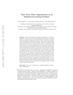 Time Series Data Augmentation as an Imbalanced Learning Problem