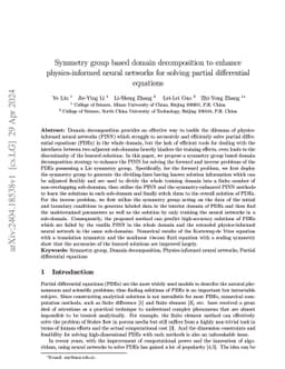 Symmetry group based domain decomposition to enhance physics-informed
  neural networks for solving partial differential equations
