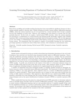Learning Governing Equations of Unobserved States in Dynamical Systems