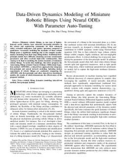 Data-Driven Dynamics Modeling of Miniature Robotic Blimps Using Neural
  ODEs With Parameter Auto-Tuning