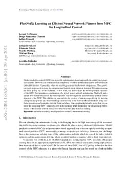 PlanNetX: Learning an Efficient Neural Network Planner from MPC for
  Longitudinal Control