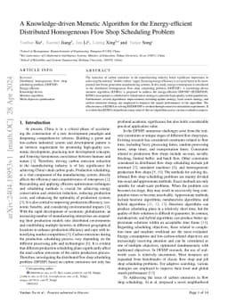 A Knowledge-driven Memetic Algorithm for the Energy-efficient
  Distributed Homogeneous Flow Shop Scheduling Problem
