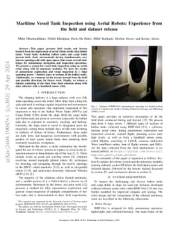 Maritime Vessel Tank Inspection using Aerial Robots: Experience from the
  field and dataset release