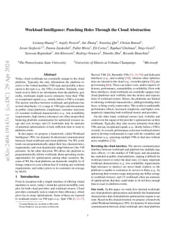 Workload Intelligence: Punching Holes Through the Cloud Abstraction
