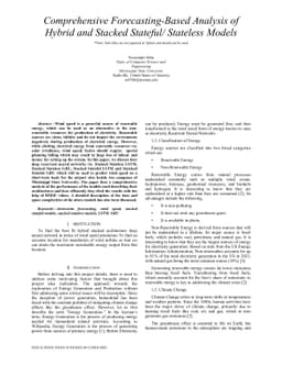 Comprehensive Forecasting-Based Analysis of Hybrid and Stacked Stateful/
  Stateless Models