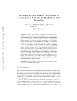 Revisiting N-Gram Models: Their Impact in Modern Neural Networks for
  Handwritten Text Recognition