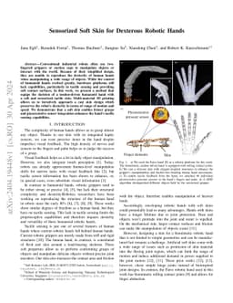 Sensorized Soft Skin for Dexterous Robotic Hands