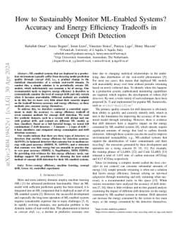 How to Sustainably Monitor ML-Enabled Systems? Accuracy and Energy
  Efficiency Tradeoffs in Concept Drift Detection