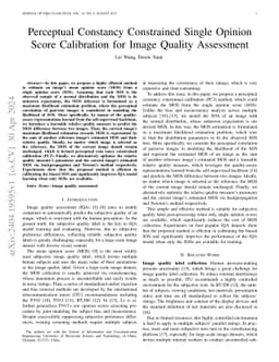 Perceptual Constancy Constrained Single Opinion Score Calibration for
  Image Quality Assessment