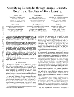 Quantifying Nematodes through Images: Datasets, Models, and Baselines of
  Deep Learning