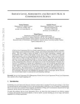 Service Level Agreements and Security SLA: A Comprehensive Survey