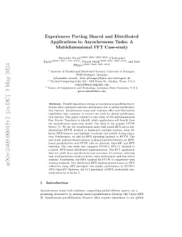 Experiences Porting Distributed Applications to Asynchronous Tasks: A
  Multidimensional FFT Case-study