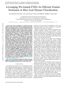 Leveraging Pre-trained CNNs for Efficient Feature Extraction in Rice
  Leaf Disease Classification