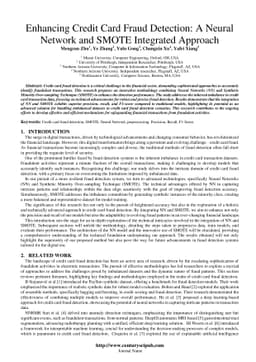 Enhancing Credit Card Fraud Detection A Neural Network and SMOTE
  Integrated Approach