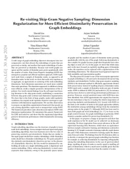 Re-visiting Skip-Gram Negative Sampling: Dimension Regularization for
  More Efficient Dissimilarity Preservation in Graph Embeddings