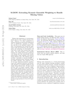 M-DEW: Extending Dynamic Ensemble Weighting to Handle Missing Values