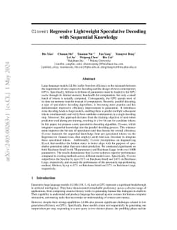 Clover: Regressive Lightweight Speculative Decoding with Sequential
  Knowledge