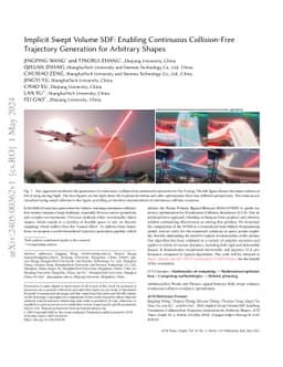 Implicit Swept Volume SDF: Enabling Continuous Collision-Free Trajectory
  Generation for Arbitrary Shapes