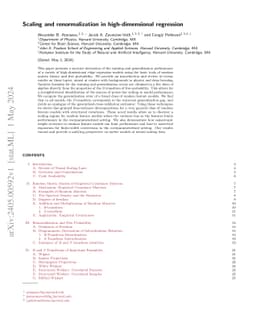 Scaling and renormalization in high-dimensional regression
