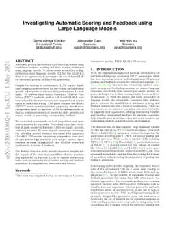 Investigating Automatic Scoring and Feedback using Large Language Models