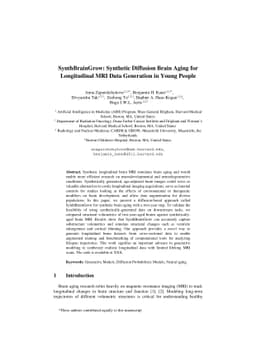 SynthBrainGrow: Synthetic Diffusion Brain Aging for Longitudinal MRI
  Data Generation in Young People