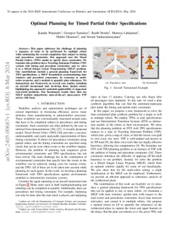 Optimal Planning for Timed Partial Order Specifications
