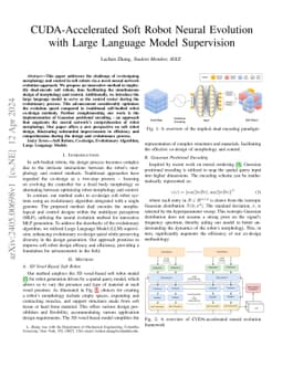 CUDA-Accelerated Soft Robot Neural Evolution with Large Language Model
  Supervision