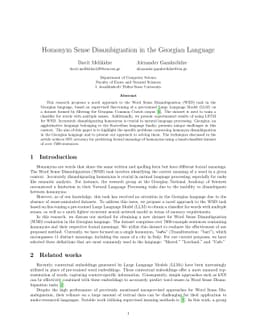 Homonym Sense Disambiguation in the Georgian Language