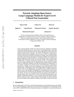 Towards Adapting Open-Source Large Language Models for Expert-Level Clinical Note Generation