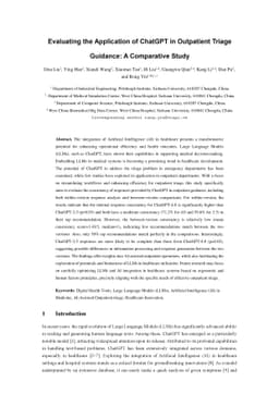 Evaluating the Application of ChatGPT in Outpatient Triage Guidance: A
  Comparative Study