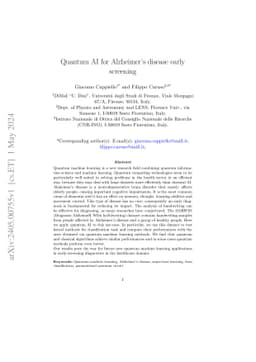 Quantum AI for Alzheimer's disease early screening