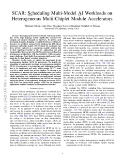 SCAR: Scheduling Multi-Model AI Workloads on Heterogeneous Multi-Chiplet
  Module Accelerators