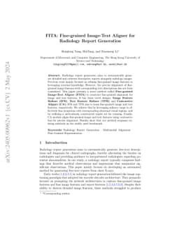 FITA: Fine-grained Image-Text Aligner for Radiology Report Generation