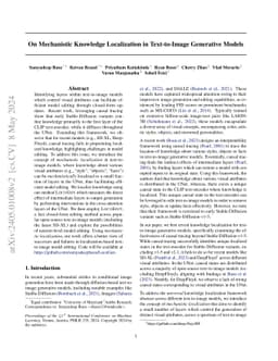 On Mechanistic Knowledge Localization in Text-to-Image Generative Models