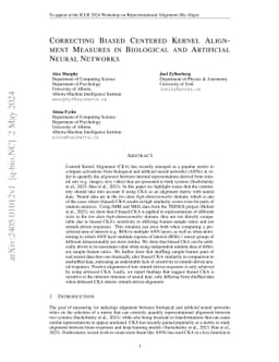 Correcting Biased Centered Kernel Alignment Measures in Biological and
  Artificial Neural Networks