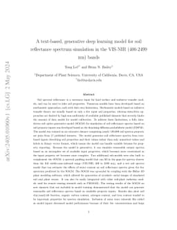 A text-based, generative deep learning model for soil reflectance
  spectrum simulation in the VIS-NIR (400-2499 nm) bands