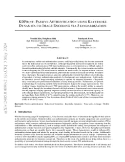 KDPrint: Passive Authentication using Keystroke Dynamics-to-Image
  Encoding via Standardization