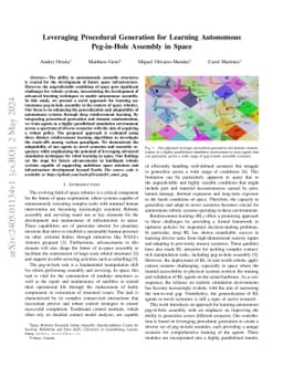 Leveraging Procedural Generation for Learning Autonomous Peg-in-Hole
  Assembly in Space