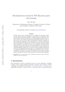 Misclassification bounds for PAC-Bayesian sparse deep learning