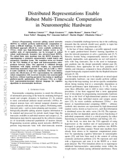 Distributed Representations Enable Robust Multi-Timescale Symbolic Computation in Neuromorphic Hardware