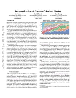 Decentralization of Ethereum's Builder Market