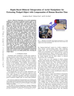 Haptic-Based Bilateral Teleoperation of Aerial Manipulator for
  Extracting Wedged Object with Compensation of Human Reaction Time