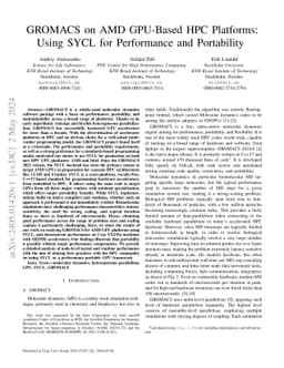GROMACS on AMD GPU-Based HPC Platforms: Using SYCL for Performance and
  Portability