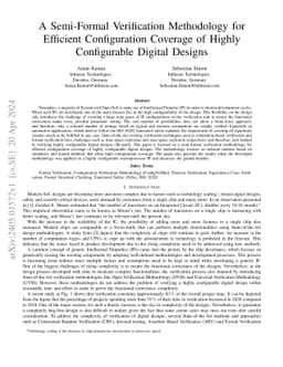 A Semi-Formal Verification Methodology for Efficient Configuration
  Coverage of Highly Configurable Digital Designs