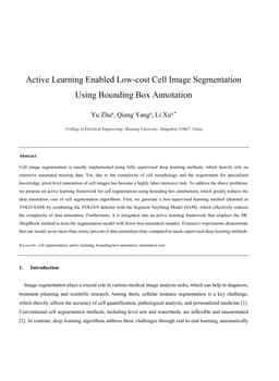 Active Learning Enabled Low-cost Cell Image Segmentation Using Bounding
  Box Annotation