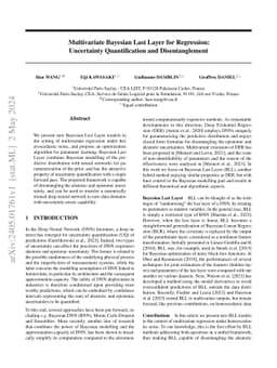 Multivariate Bayesian Last Layer for Regression: Uncertainty
  Quantification and Disentanglement