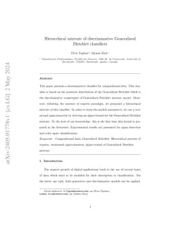 Hierarchical mixture of discriminative Generalized Dirichlet classifiers