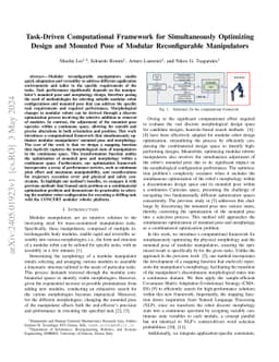 Task-Driven Computational Framework for Simultaneously Optimizing Design
  and Mounted Pose of Modular Reconfigurable Manipulators