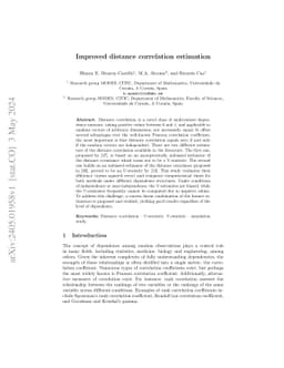 Improved distance correlation estimation