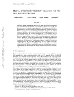 Model-based reinforcement learning for protein backbone design